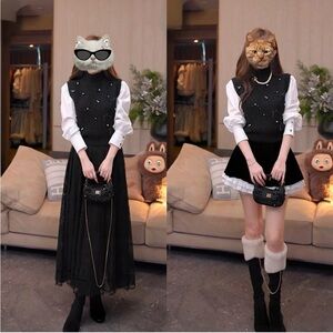 Sweater Shirt with Pearl Accents